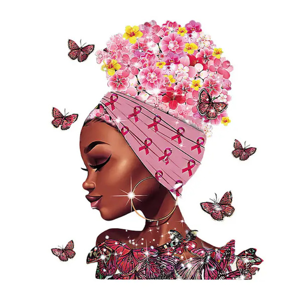 Fashion Graphic Print Cancer Awareness Pink Ribbon Design Trendy Canvas Tote Bag - Picture 2 of 3